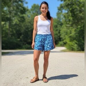 #Patagonia” Patagonia Baggies Shorts - Light Blue Geometric Print - Size [XS